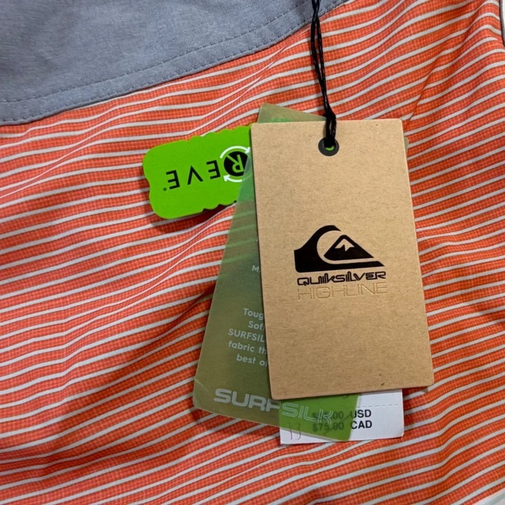 Quiksilver Highline Surfsilk Tijuana 19 Board Shorts Mens 36 Orange Mint Swim J8